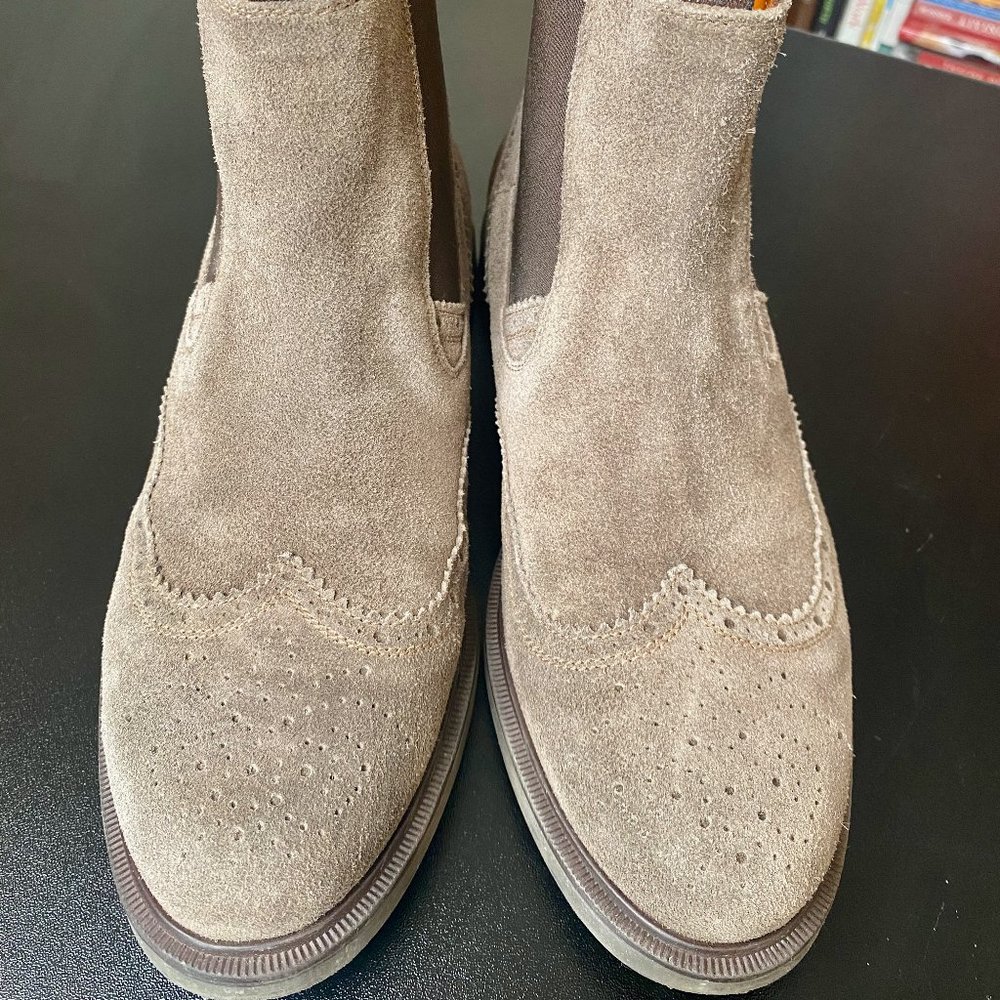 Santoni Suede Chelsea Boots Boys EU 39 Green Olive Womens US 9